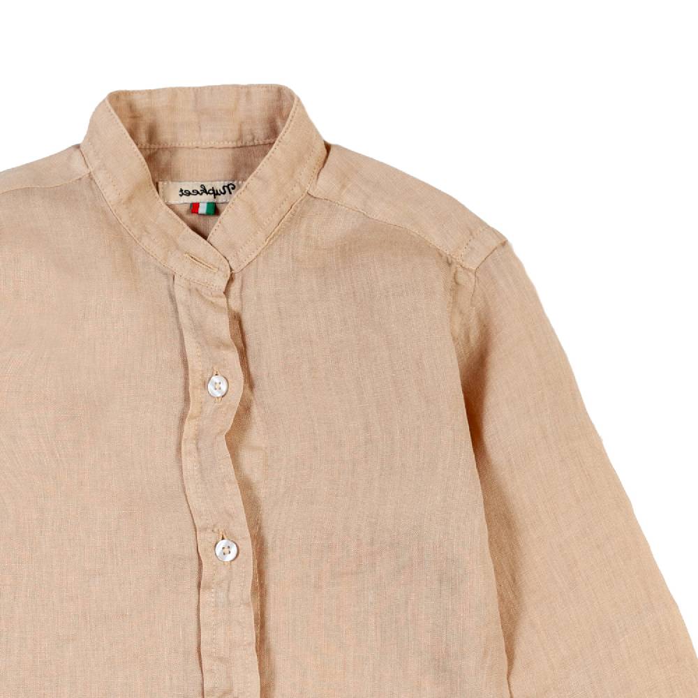 Nupkeet Camicia coreana lino nocciola Catanzaro Convenienza