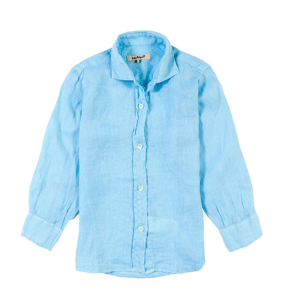 Nupkeet Camicia lino azzurra La Spezia Presa