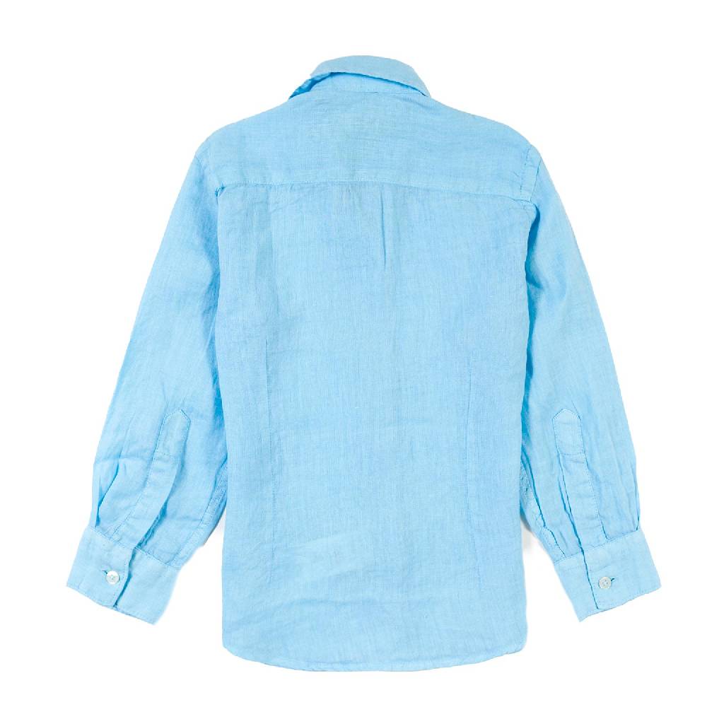 Nupkeet Camicia lino azzurra La Spezia Presa