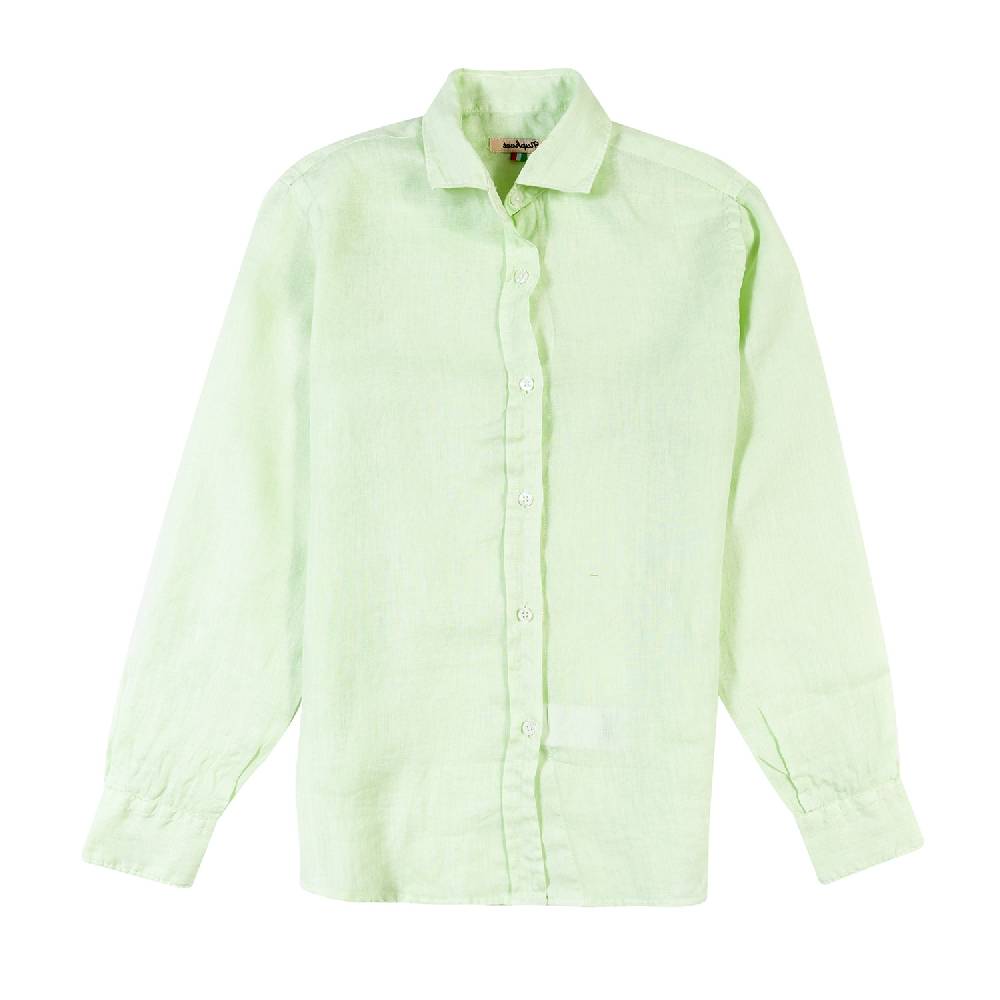 Nupkeet Camicia lino verde acqua La Spezia Sconto