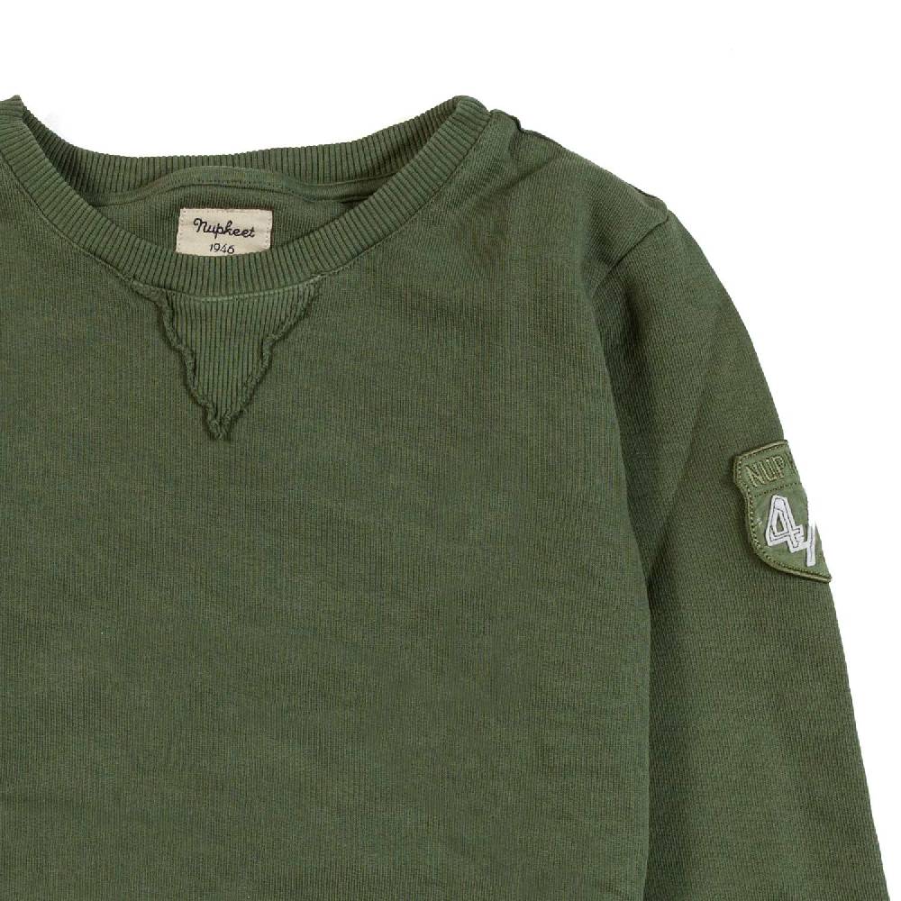 Nupkeet Felpa girocollo verde militare Bologna Saldi Di Fabbrica