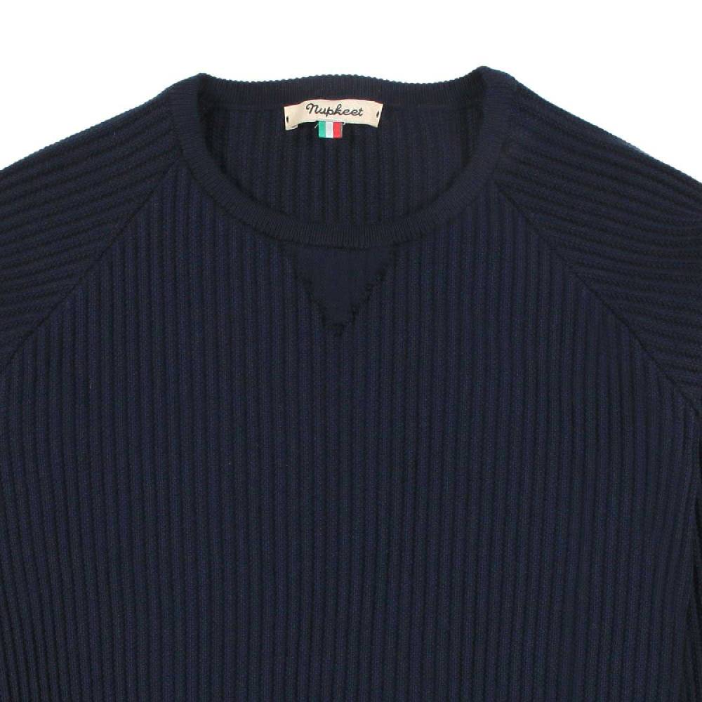 Nupkeet Pullover blu navy a coste Asti Promozione