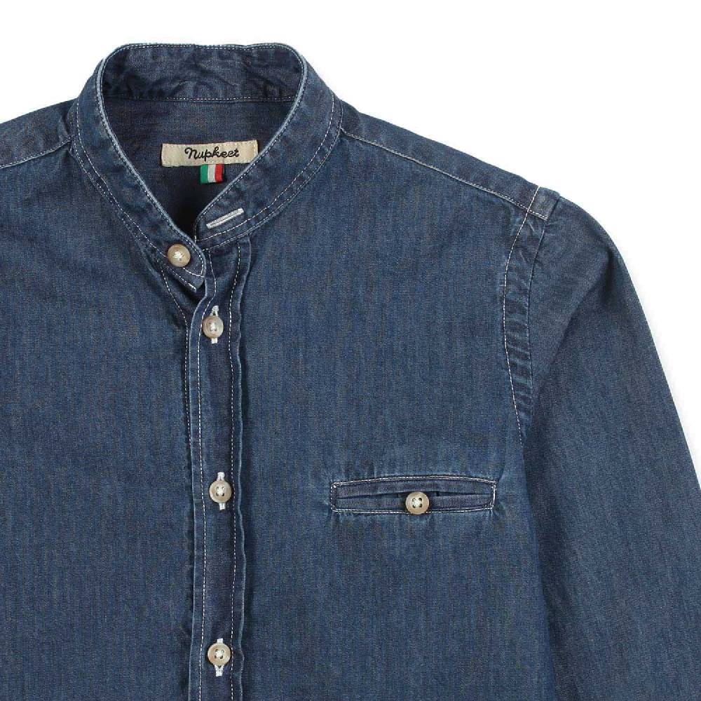 Nupkeet Camicia coreana denim blu scuro Terracina In Saldo