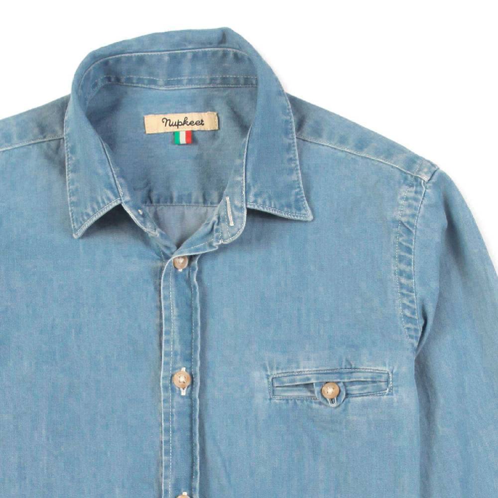 Nupkeet Camicia denim blu medio Aprilia Moda