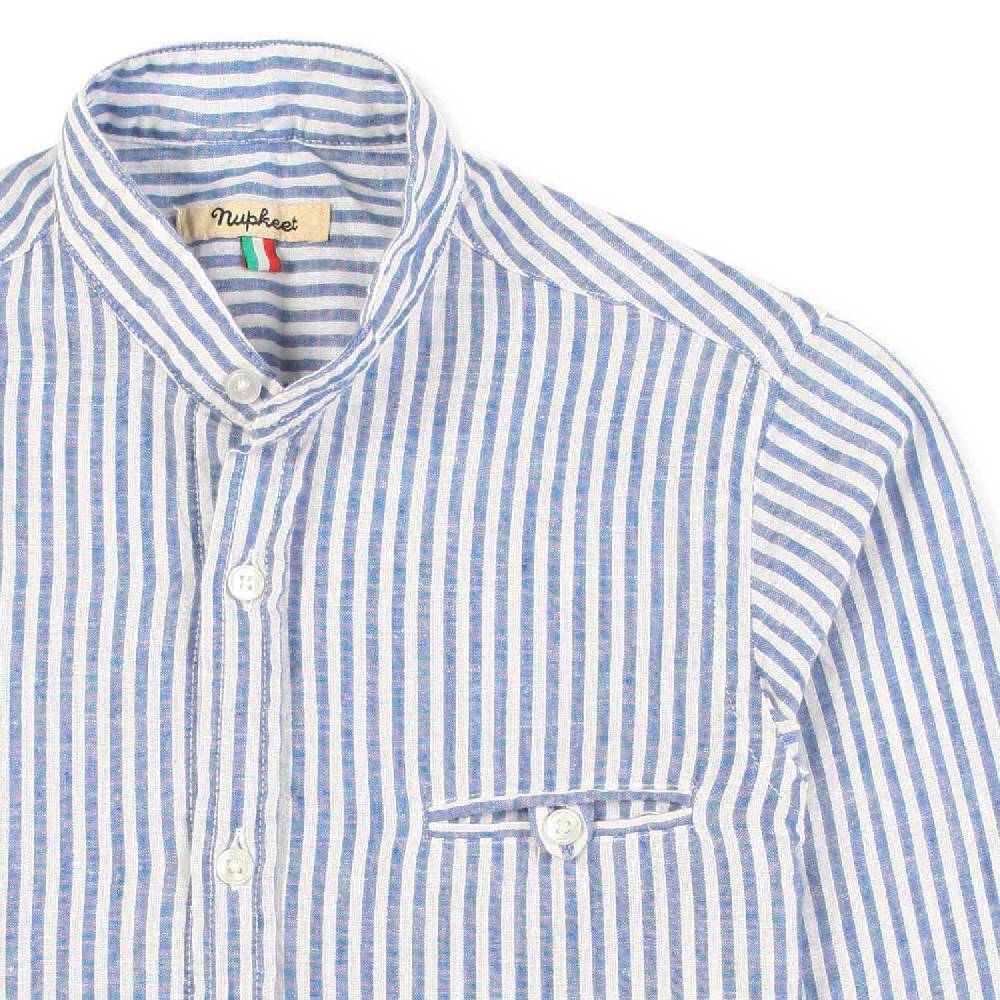 Nupkeet Camicia coreana bianca e blu a righe Gaeta Italia