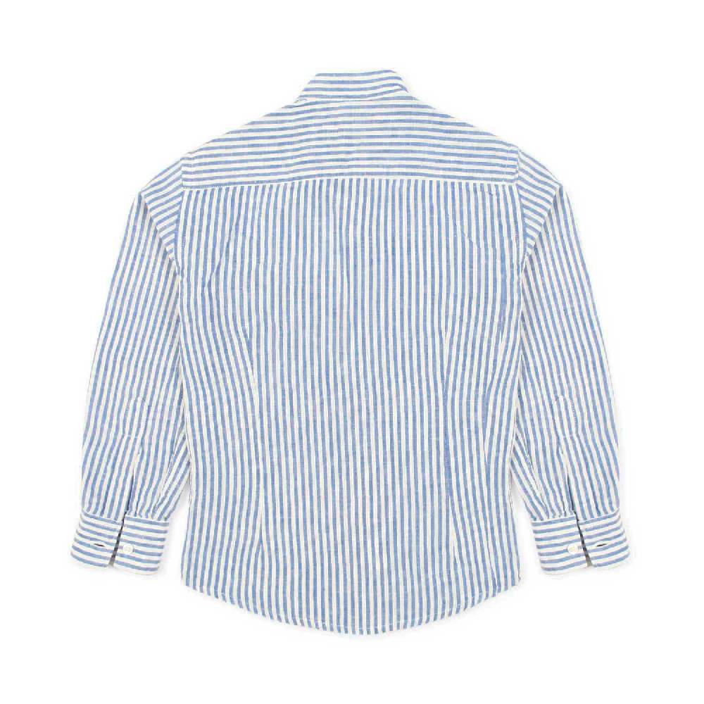 Nupkeet Camicia coreana bianca e blu a righe Gaeta Italia