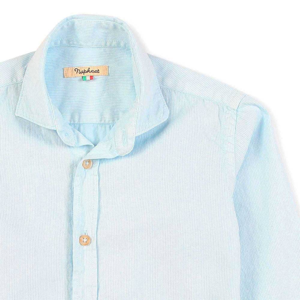 Nupkeet Camicia bacchetta bianca e azzurra Pisa Qualità