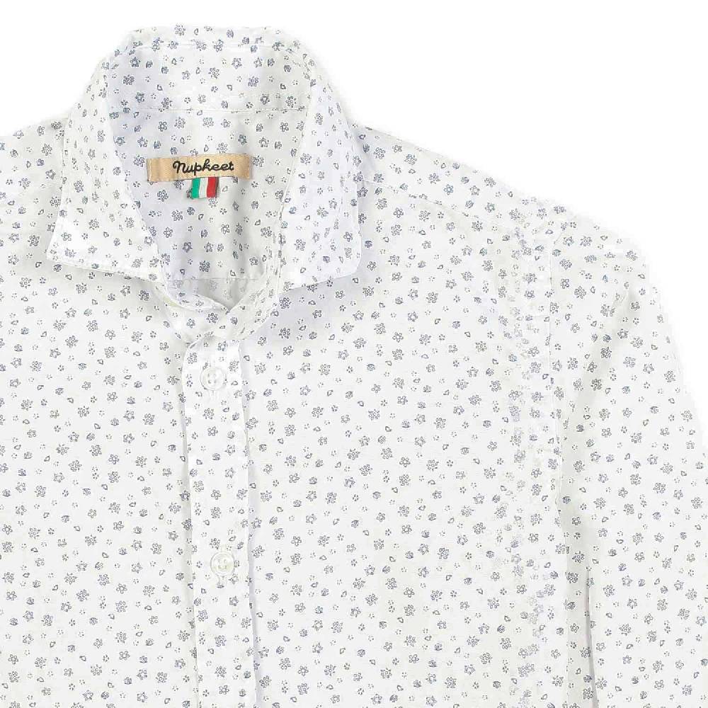 Nupkeet Camicia bianca fiori blu Bolzano Vendita