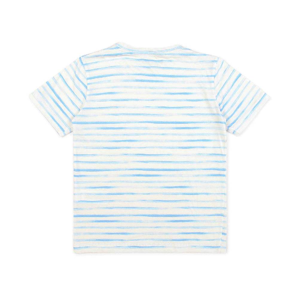 Nupkeet T-Shirt bianca e azzurra a righe Foggia Outlet