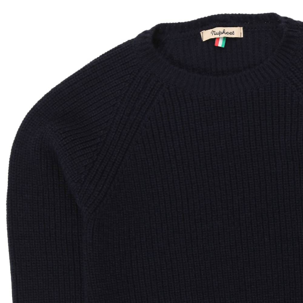 Nupkeet Maglione Alfonso blu navy a coste In Vendita