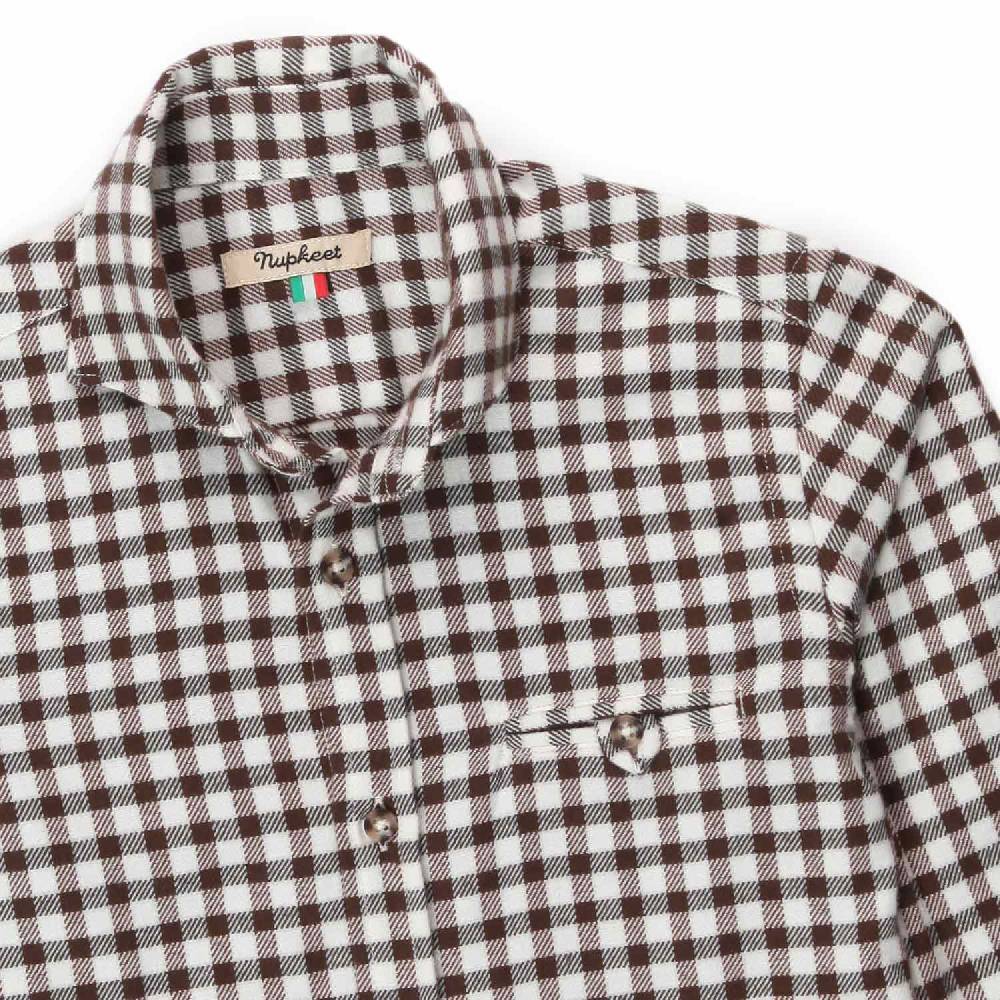 Nupkeet Camicia vichy marrone Genny Consegna Veloce