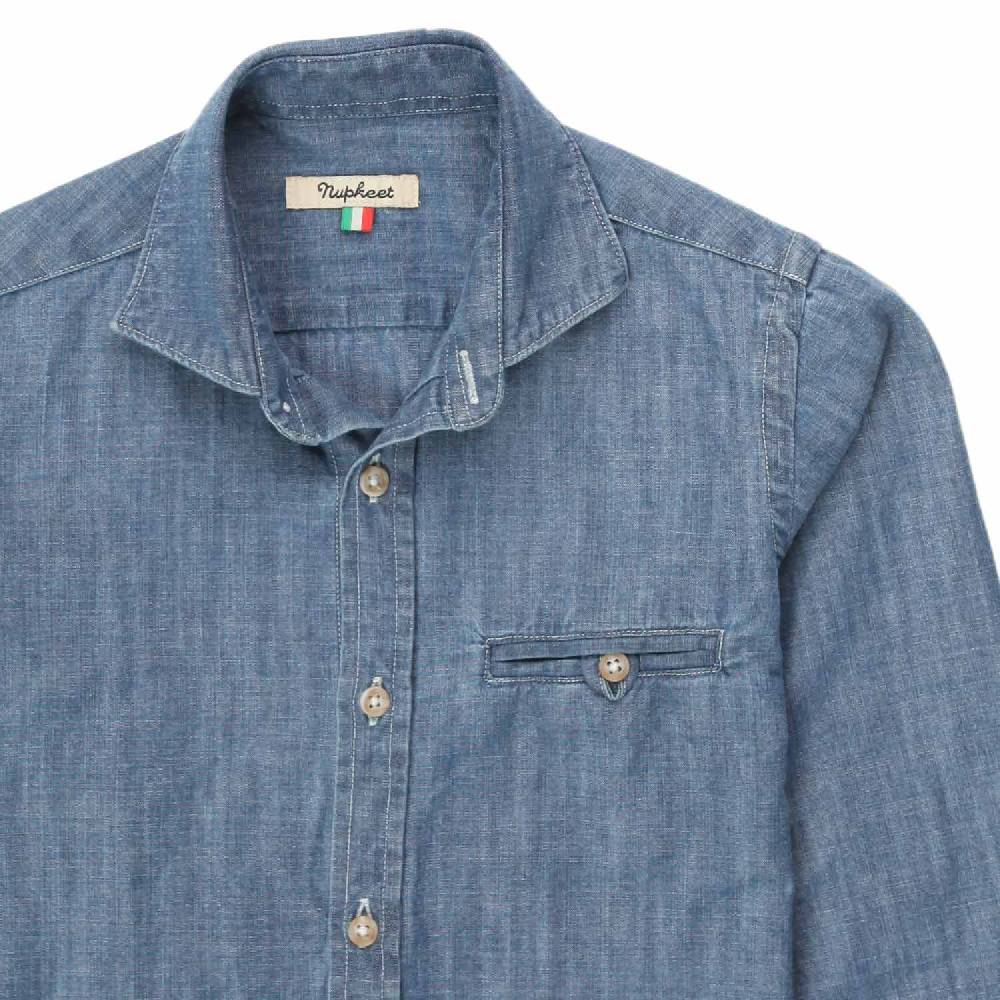 Nupkeet Camicia Roberto blu denim Prezzo Ridotto