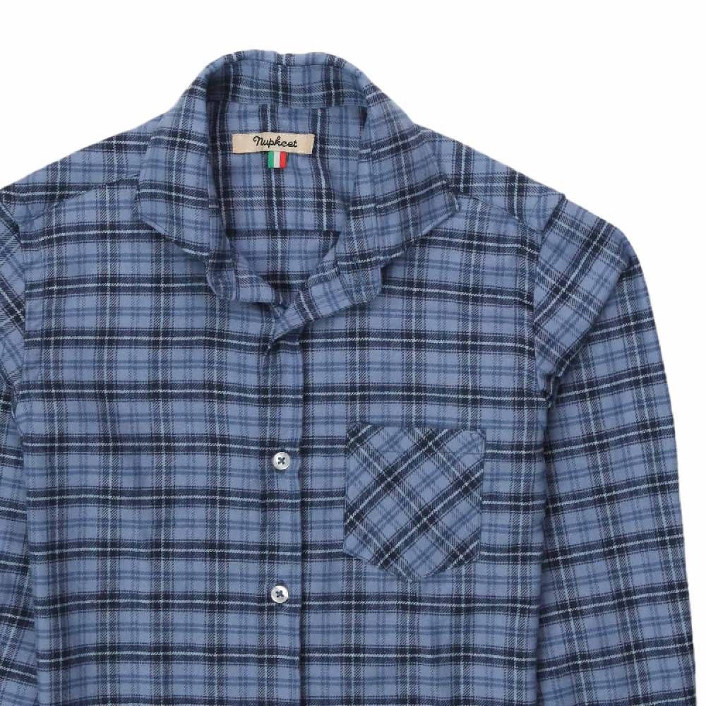 Nupkeet Camicia Ulrico check azzurra Novità