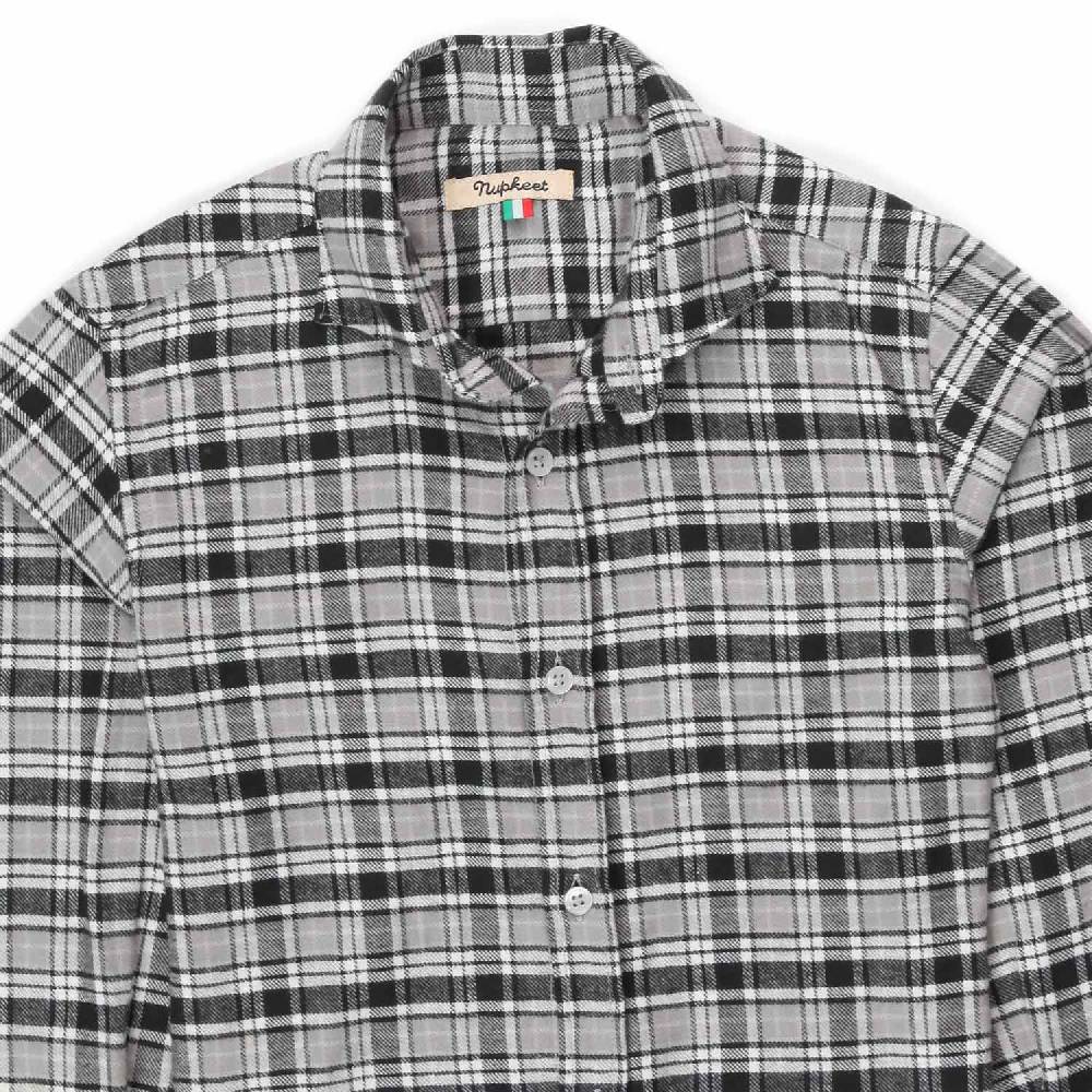 Nupkeet Camicia Romolo check grigia e nera Presa
