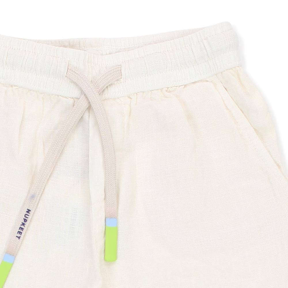 Nupkeet Bermuda Curacao bianco panna in lino Pezzi Unici