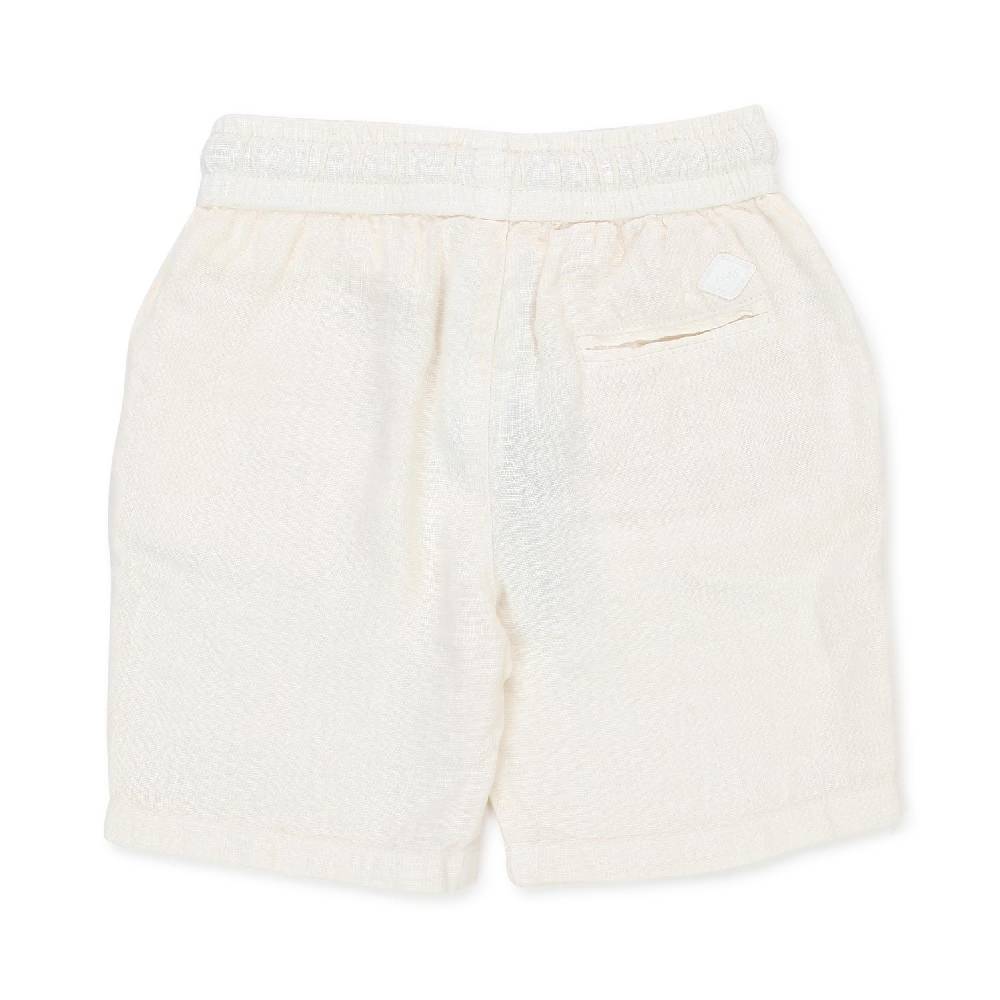 Nupkeet Bermuda Curacao bianco panna in lino Pezzi Unici