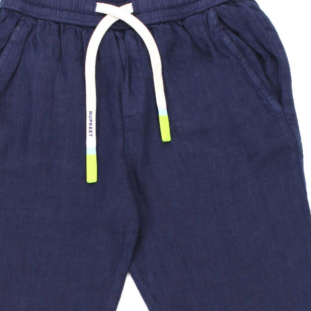 Nupkeet Pantalone Leyte blu in lino Soddisfazione Garantita