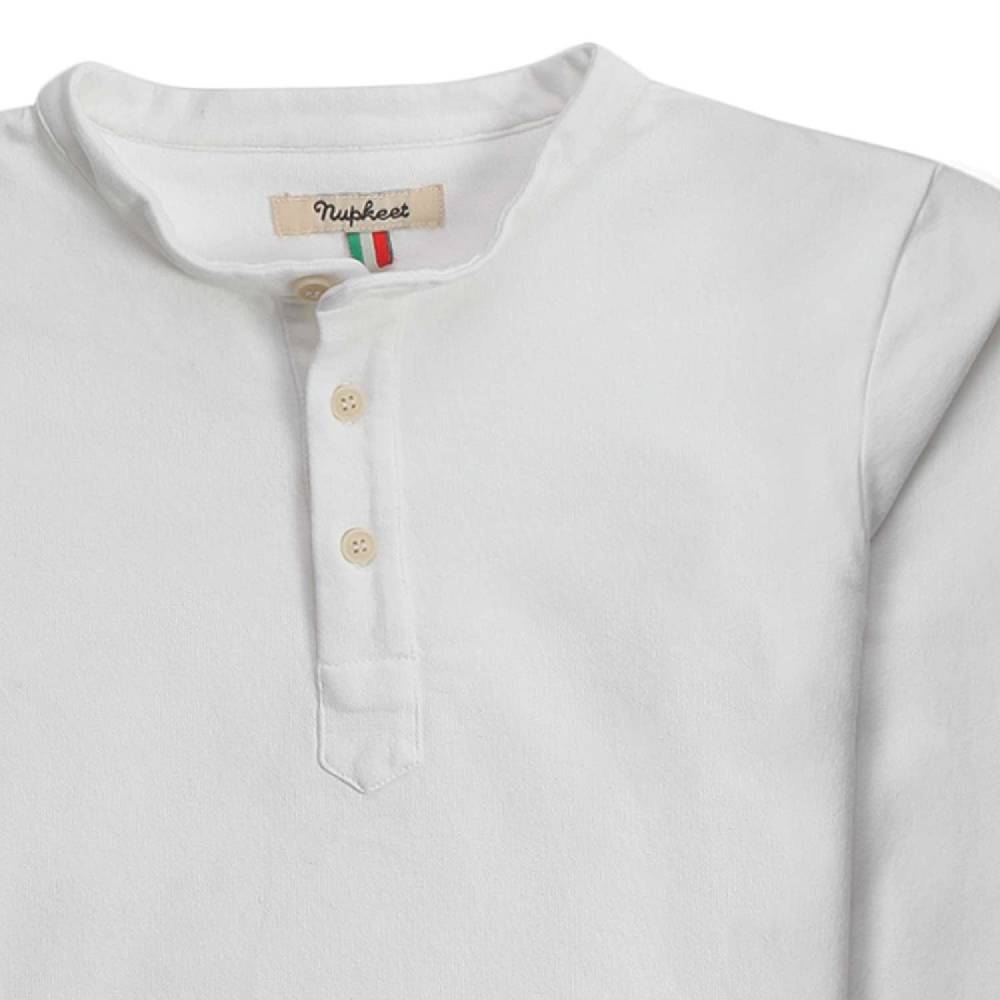 Nupkeet Criceto Bianco – T-shirt serafino a manica lunga Nuovo