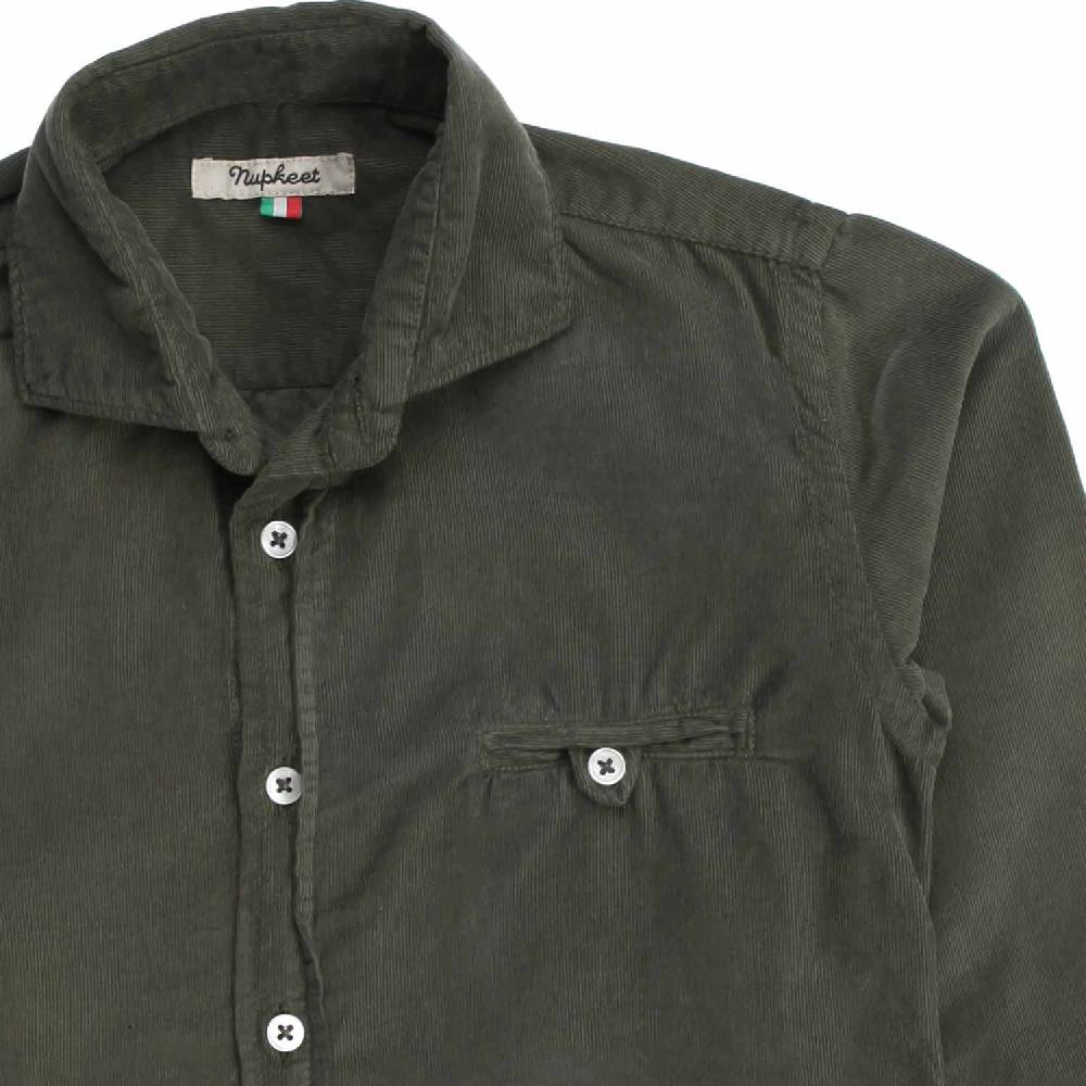 Nupkeet Drago verde militare – Camicia in velluto leggero Qualità Garantita