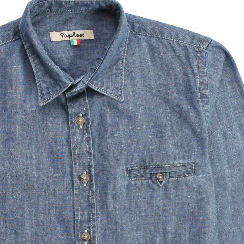 Nupkeet Gazza blu – Camicia in chambray bambino e teenager Promozione Limitata