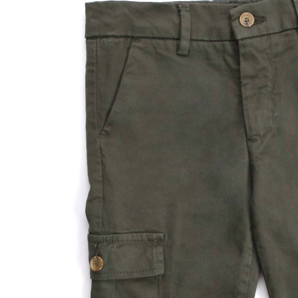 Nupkeet Grillo verde militare – Pantalone cargo in gabardine Outlet