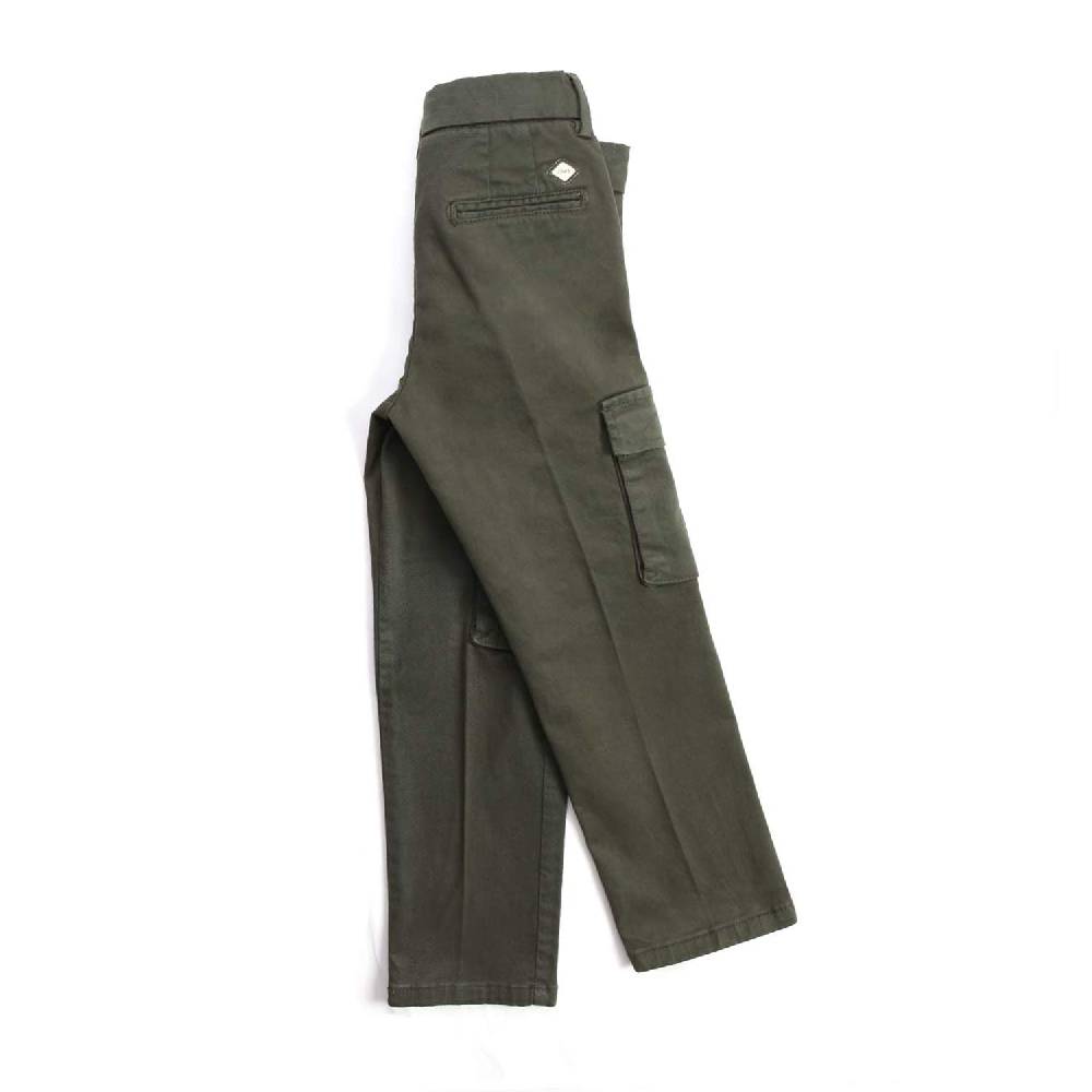Nupkeet Grillo verde militare – Pantalone cargo in gabardine Outlet