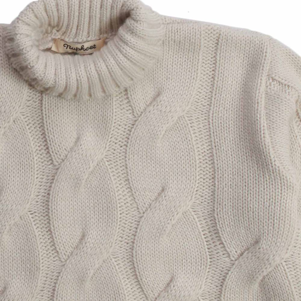 Nupkeet Orso ecru – Pullover collo alto in tricot Acquista Ora