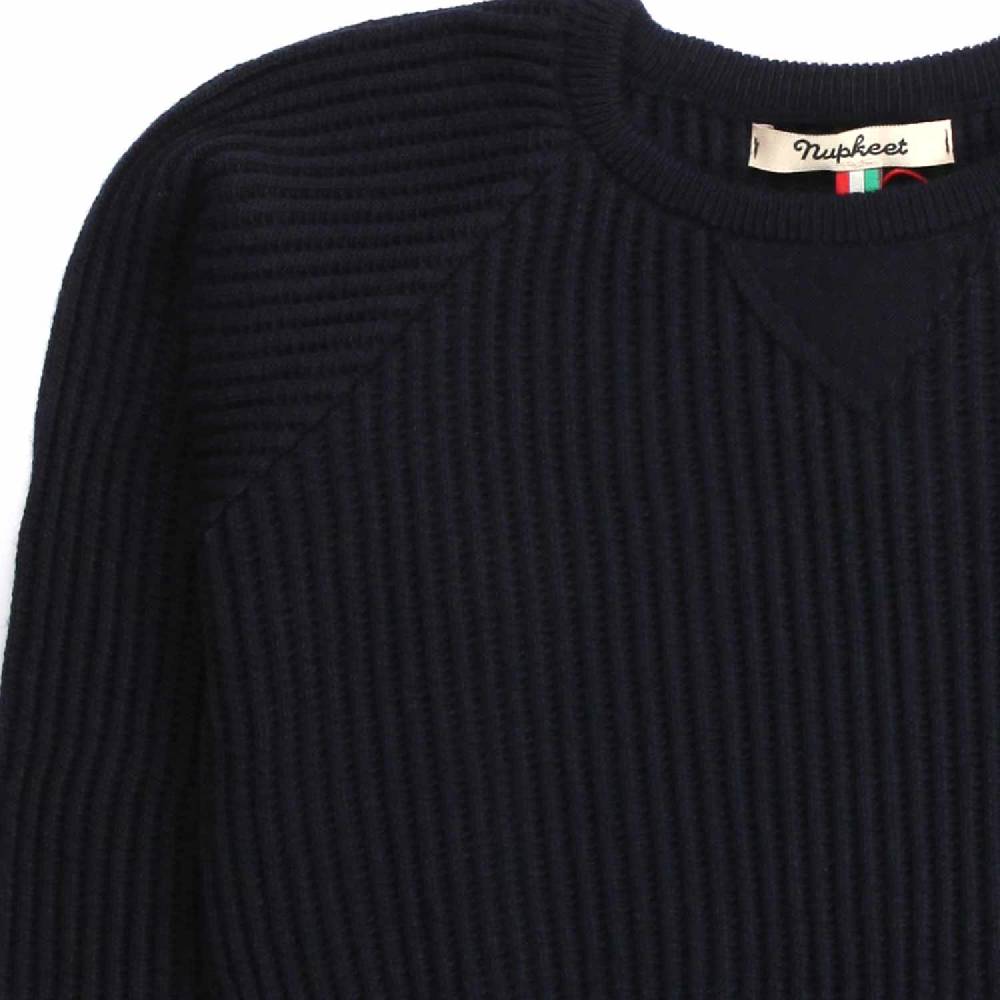 Nupkeet Aquila blu scuro – Pullover in tricot a coste Consegna Veloce