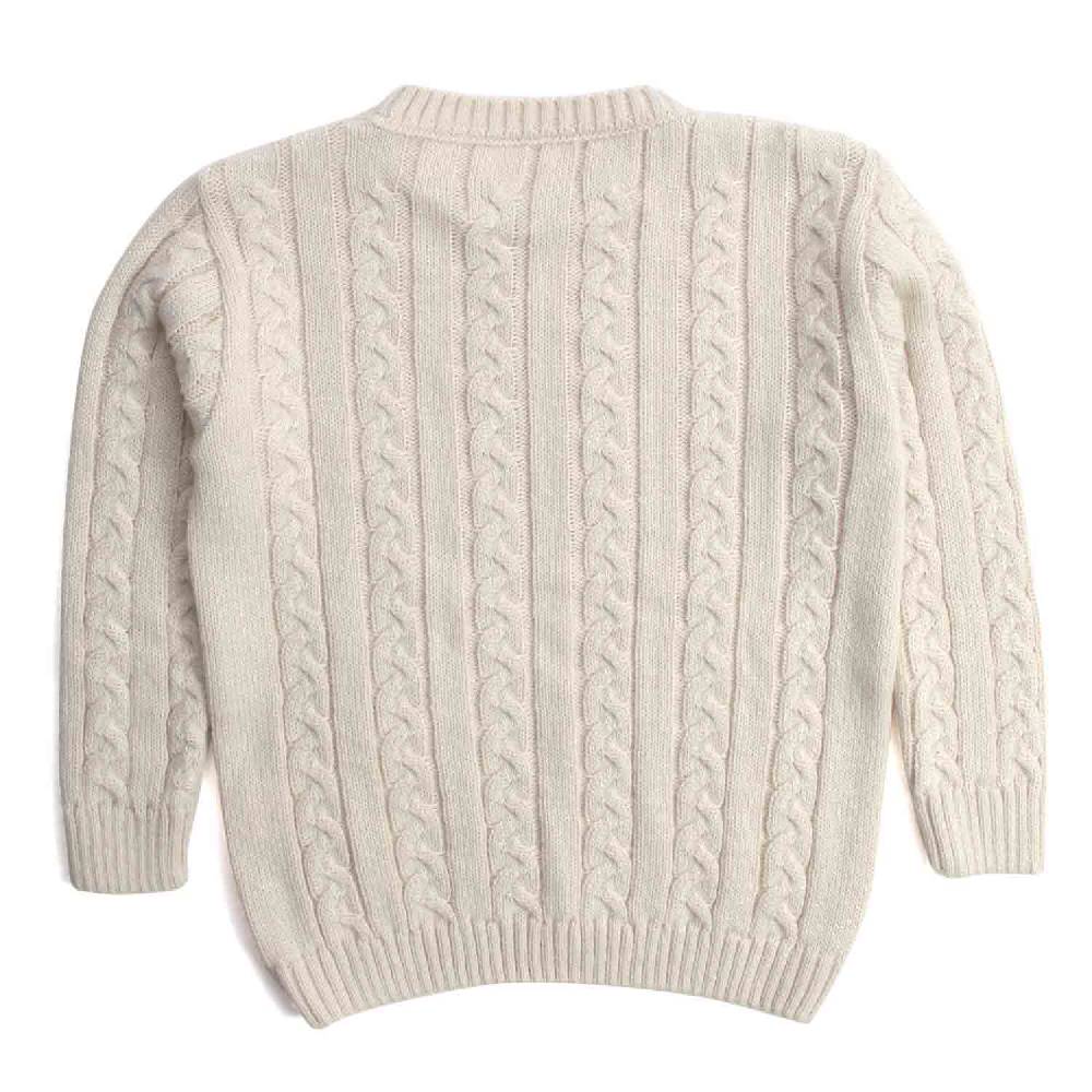 Nupkeet Mosca ecru – Pullover in tricot a trecce Fino Al -60%