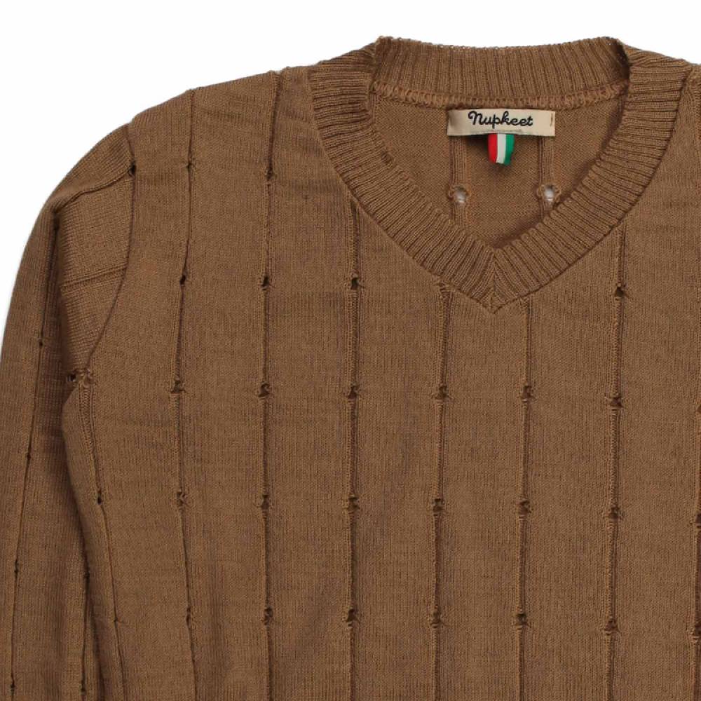 Nupkeet Quaglia cammello – Pullover in tricot misto lana Shopping Online