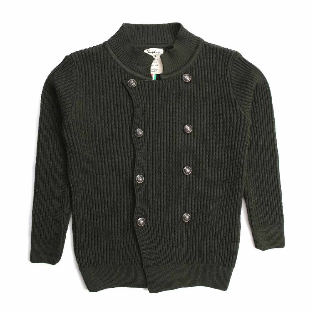 Nupkeet Passero verde militare – Giacca in tricot costa inglese Prezzo Ridotto