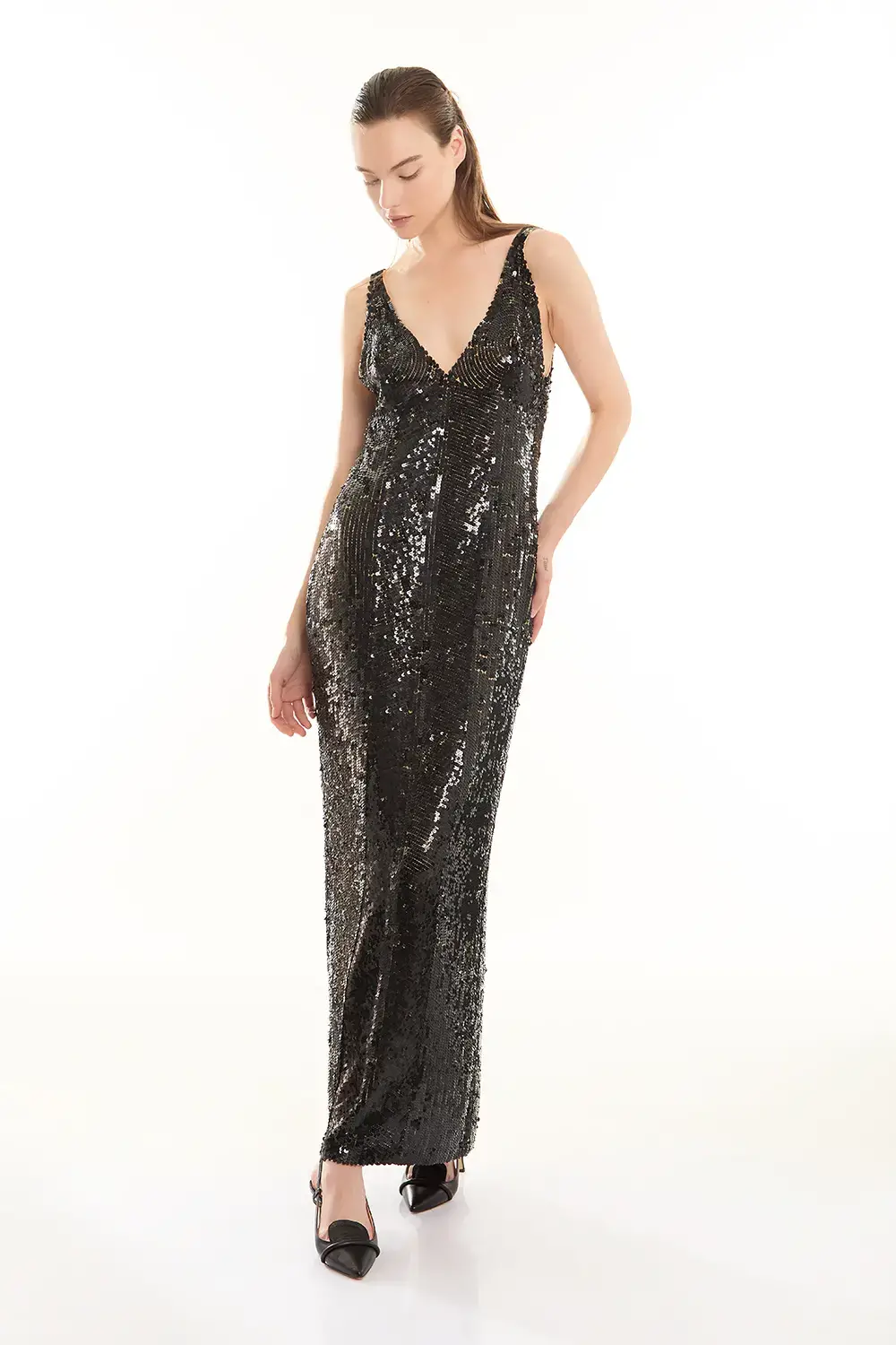 P.A.R.O.S.H. ABITO LUNGO PAILLETTES Presa