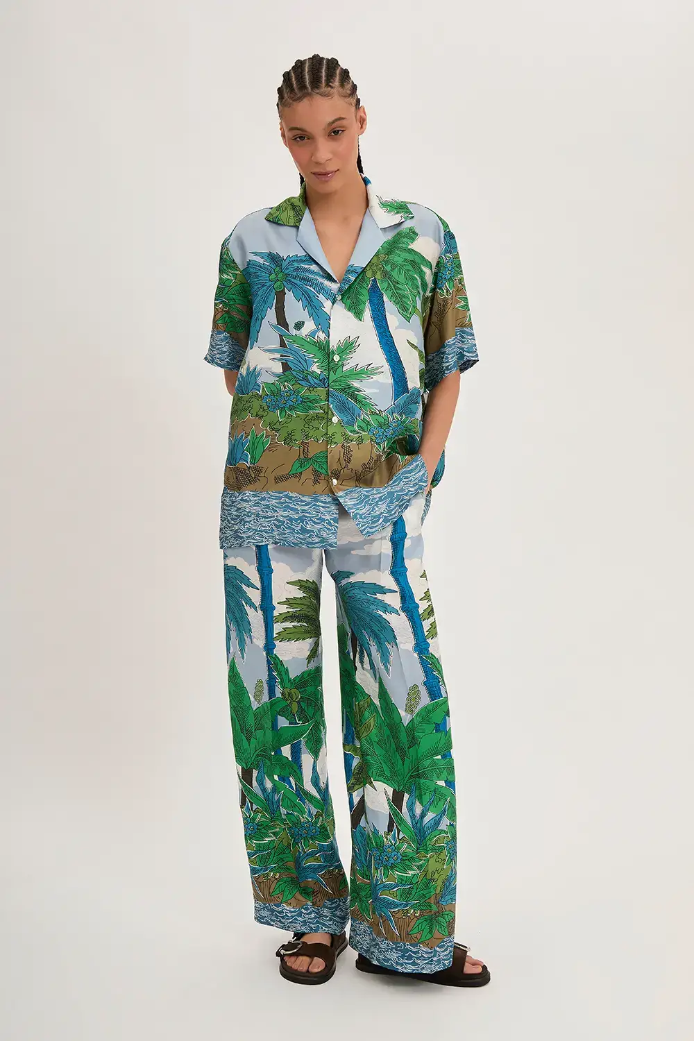 P.A.R.O.S.H. CAMICIA PALME IN TWILL Pezzi Unici