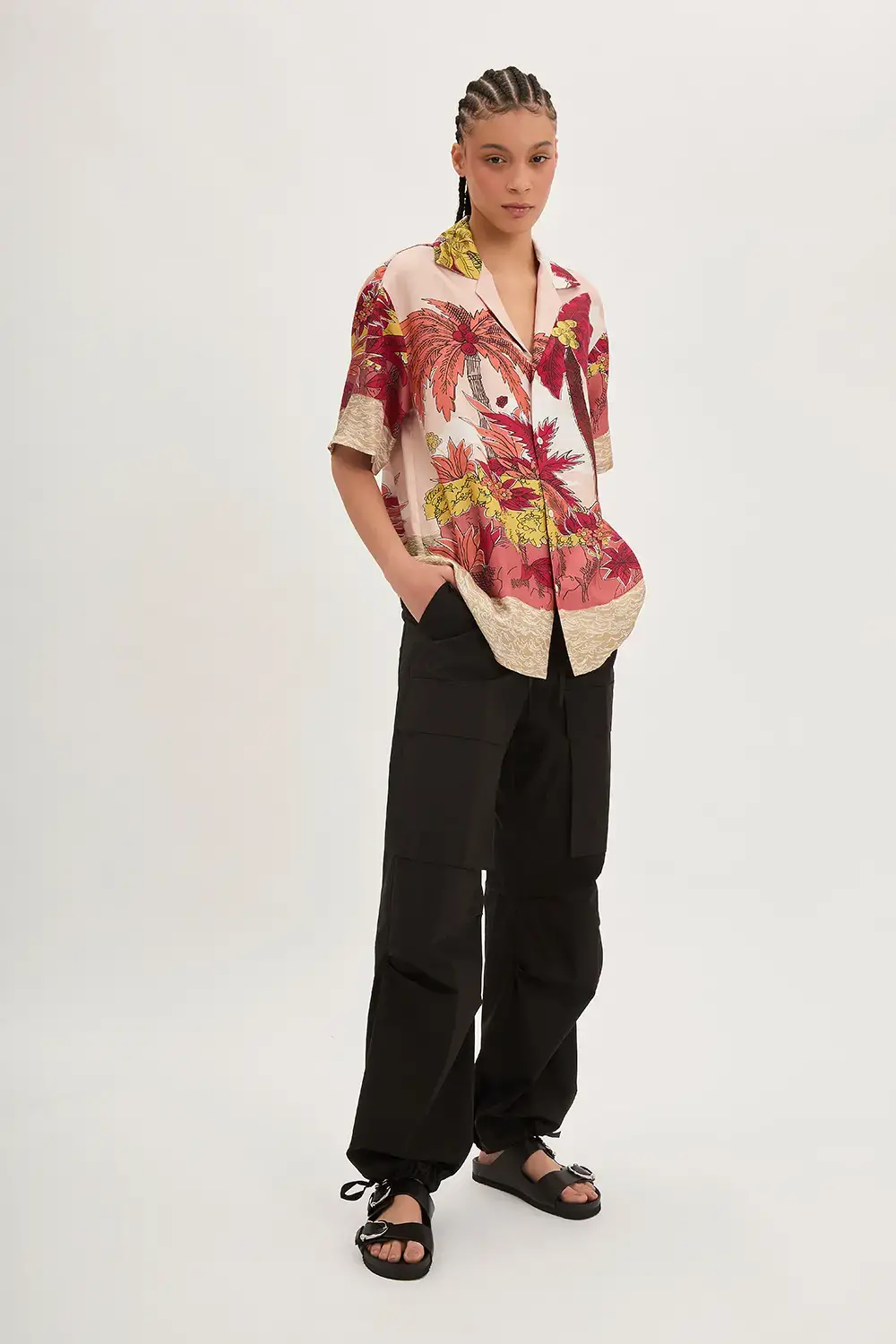 P.A.R.O.S.H. CAMICIA PALME IN TWILL Soddisfazione Garantita