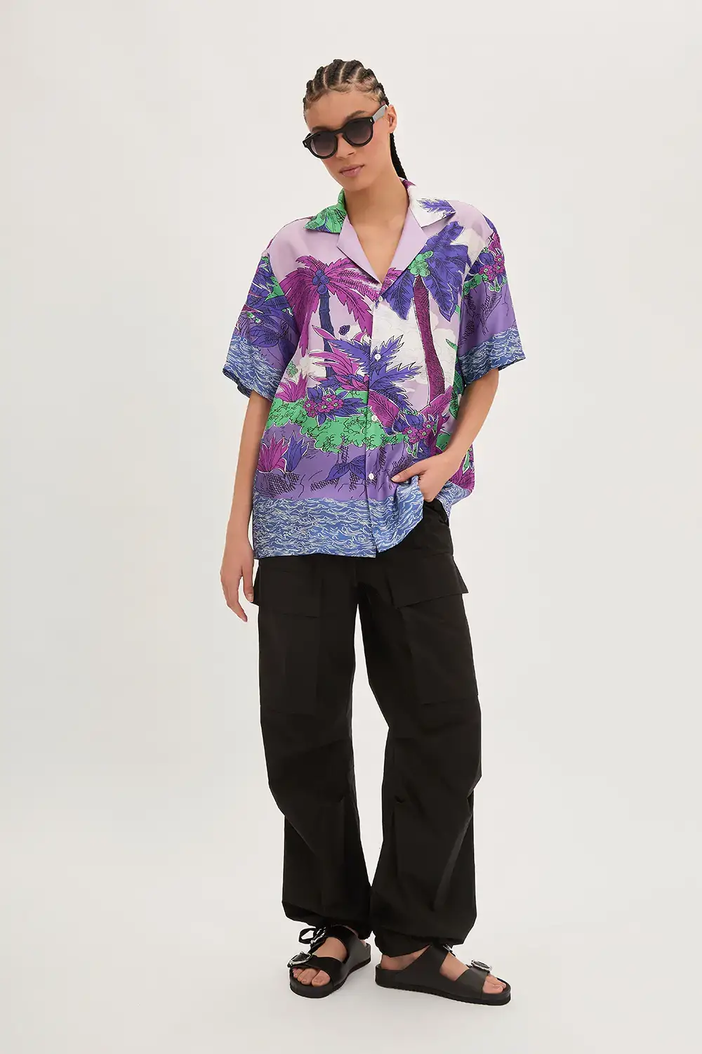 P.A.R.O.S.H. CAMICIA PALME IN TWILL Qualità Garantita