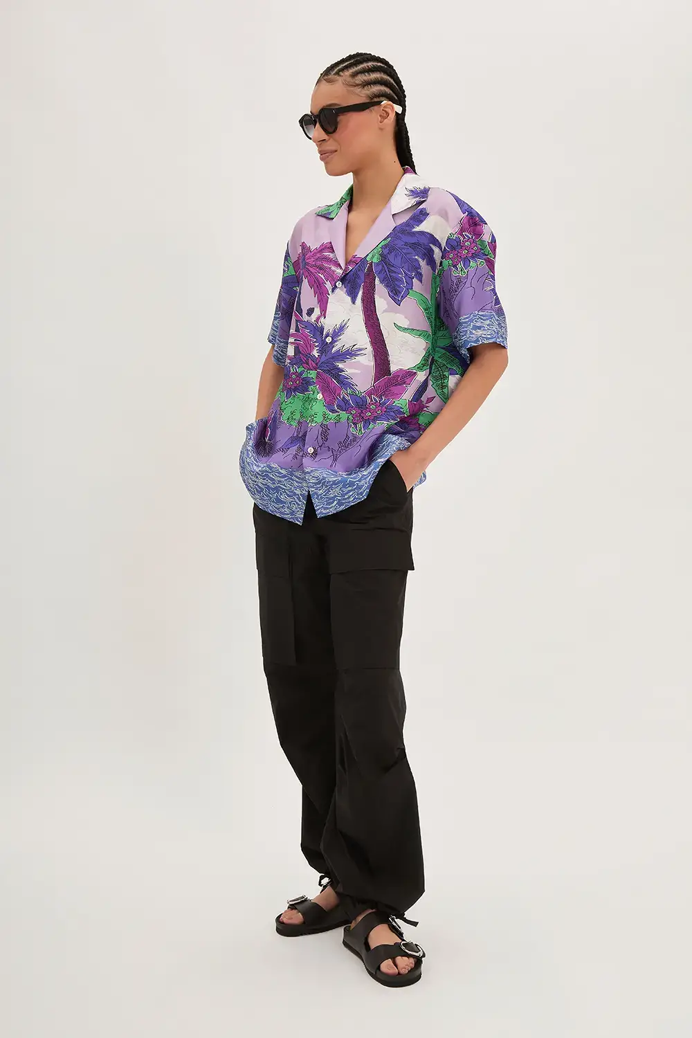 P.A.R.O.S.H. CAMICIA PALME IN TWILL Qualità Garantita