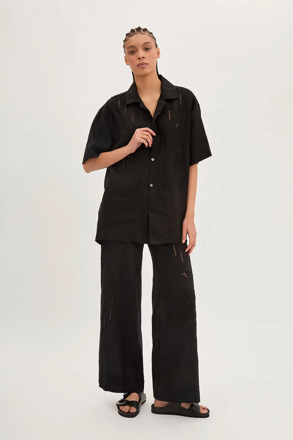 P.A.R.O.S.H. CAMICIA IN LINO RICAMATA Negozi Online