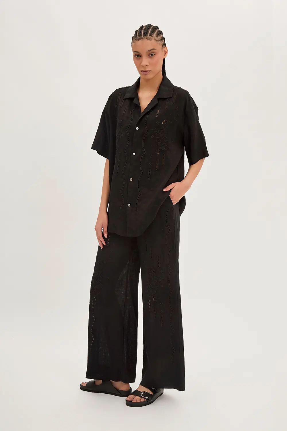 P.A.R.O.S.H. CAMICIA IN LINO RICAMATA Negozi Online