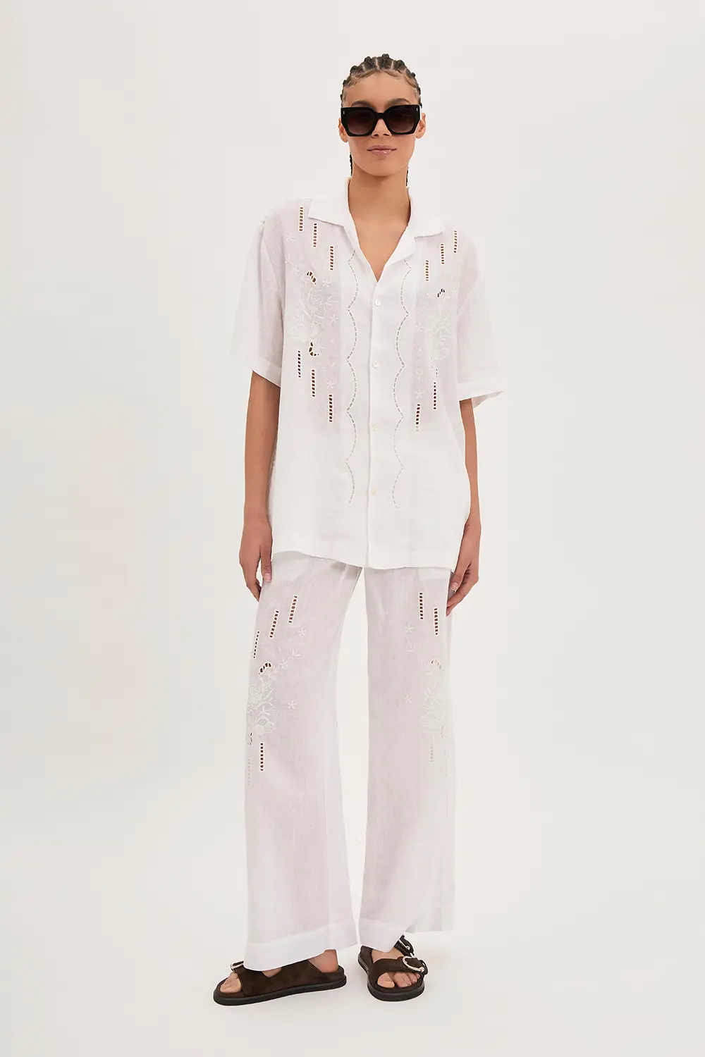 P.A.R.O.S.H. CAMICIA IN LINO RICAMATA Consegna Veloce