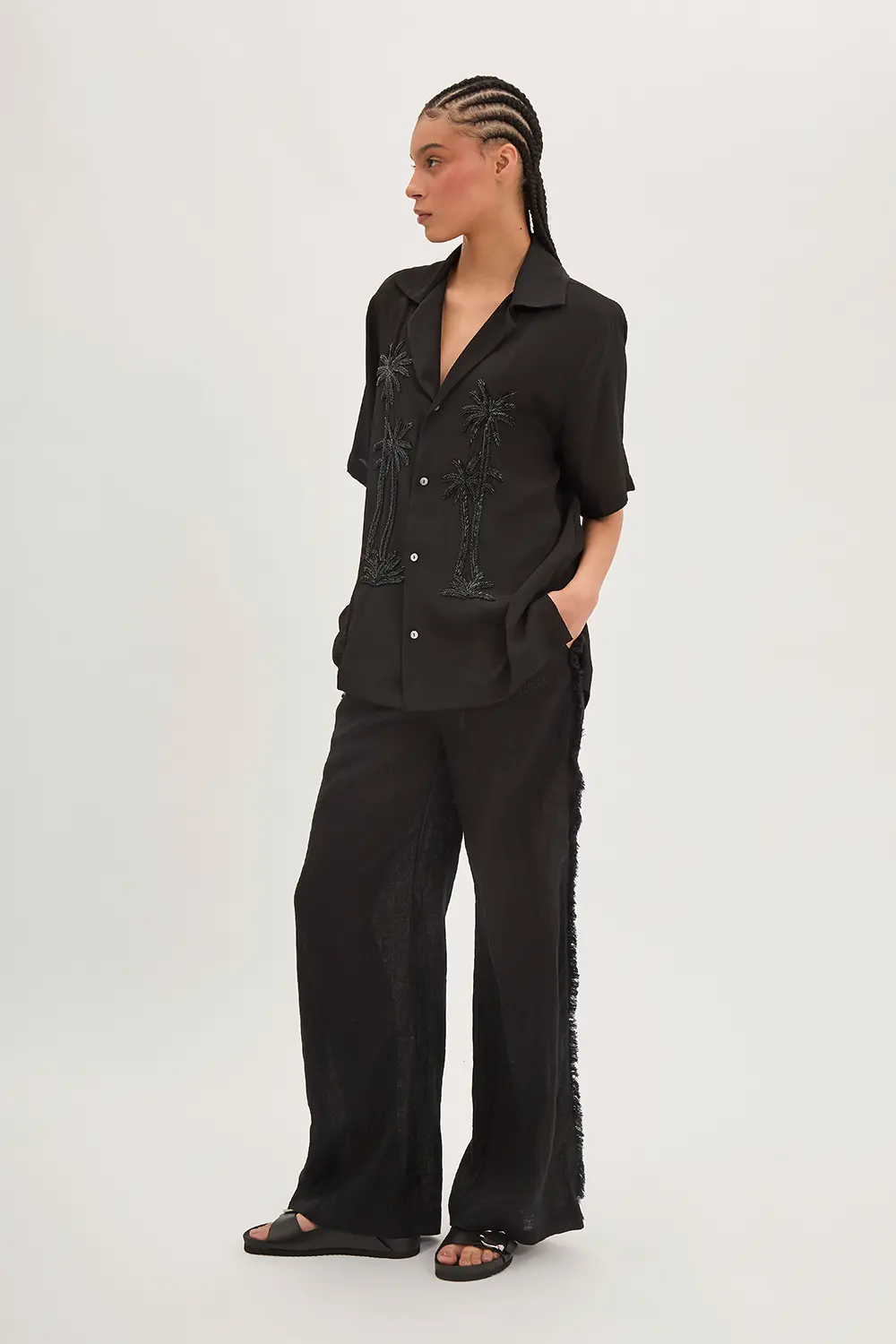 P.A.R.O.S.H. CAMICIA RICAMO PALMA Affare Del Giorno
