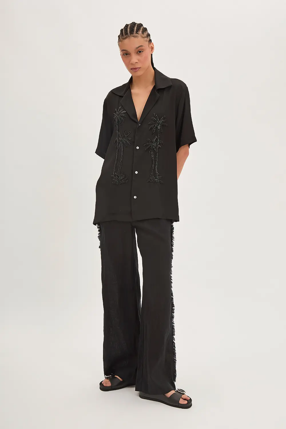 P.A.R.O.S.H. CAMICIA RICAMO PALMA Affare Del Giorno