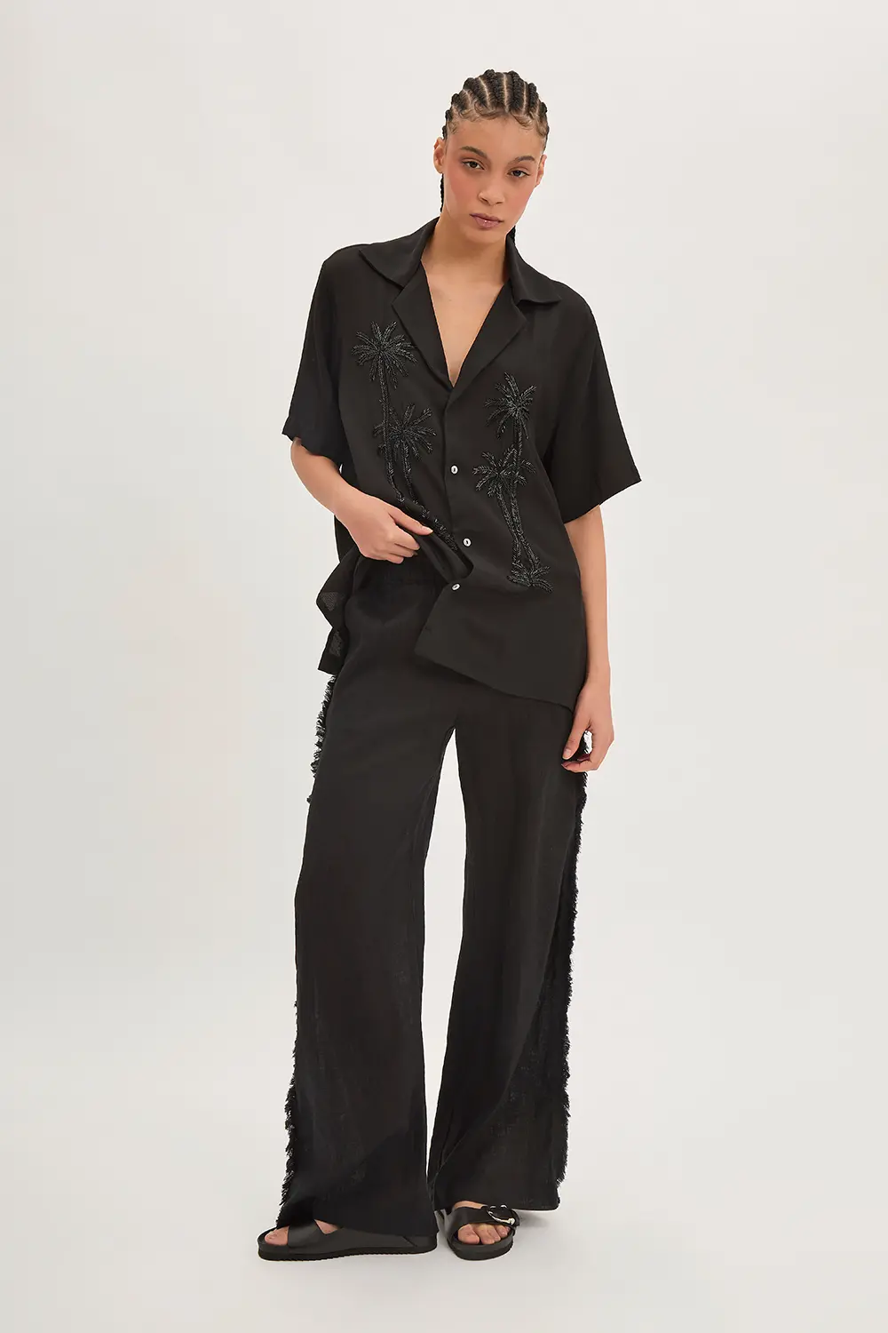 P.A.R.O.S.H. CAMICIA RICAMO PALMA Affare Del Giorno