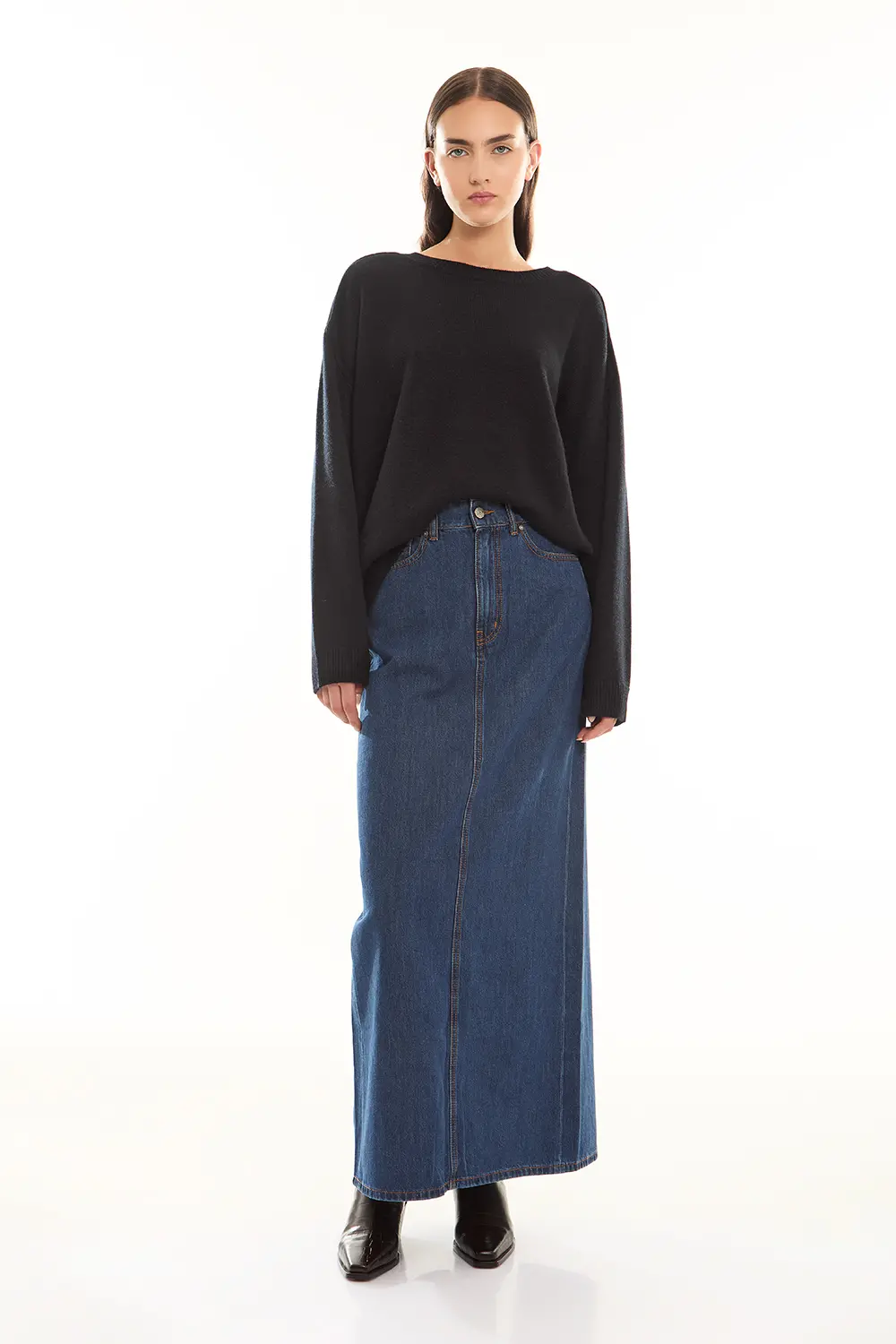 P.A.R.O.S.H. GONNA LUNGA DENIM Nuovo