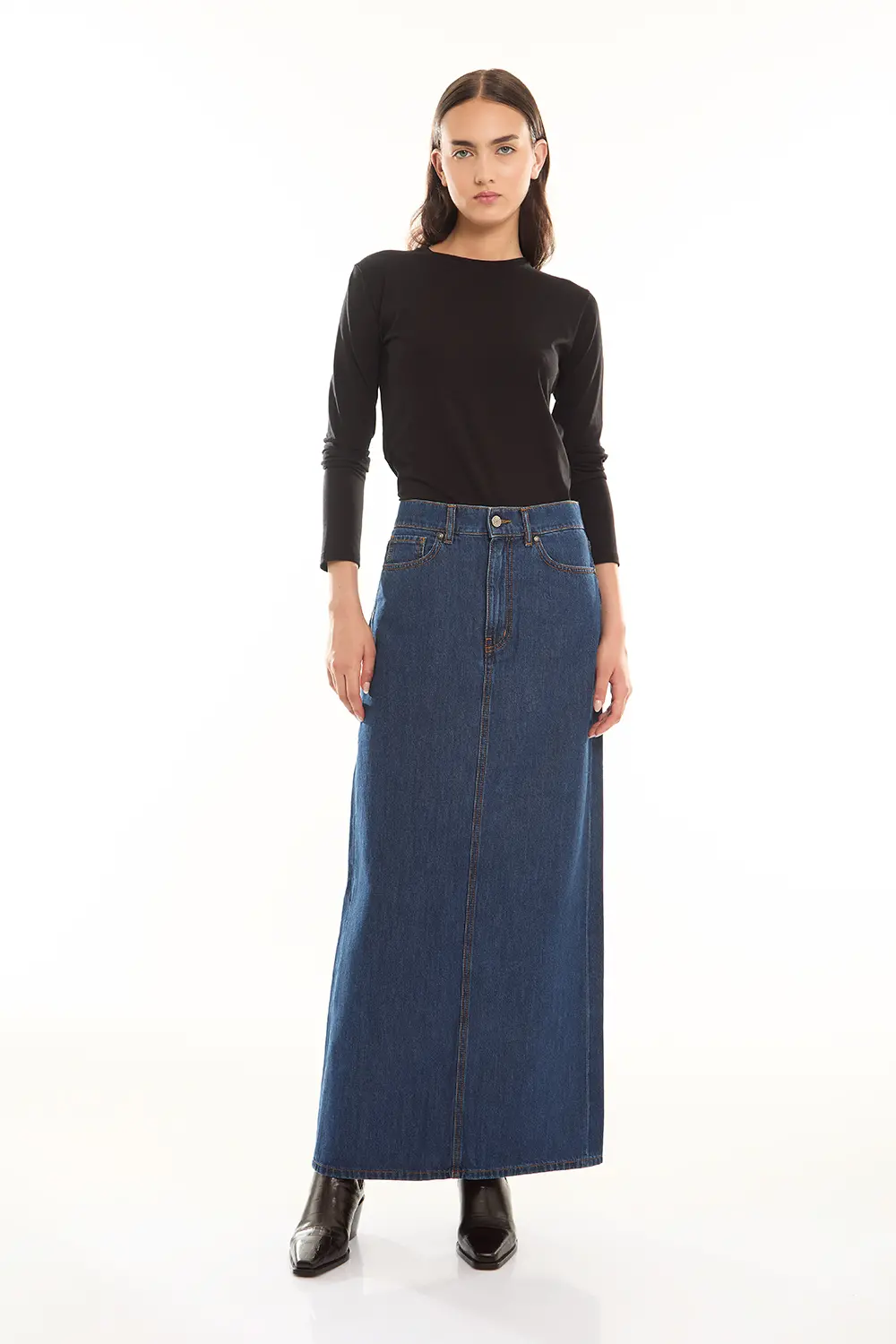 P.A.R.O.S.H. GONNA LUNGA DENIM Nuovo