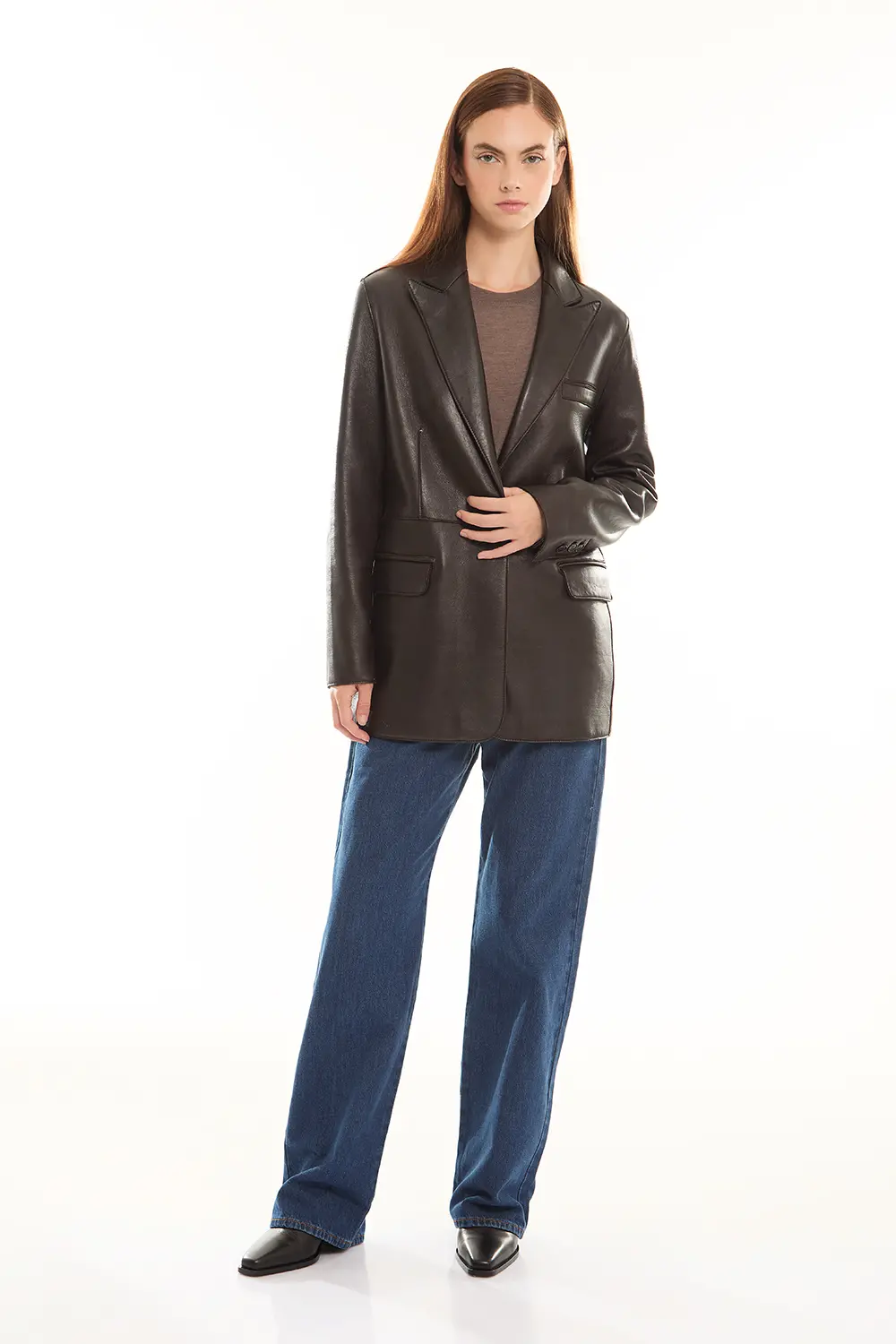 P.A.R.O.S.H. BLAZER IN PELLE Saldi Di Fabbrica
