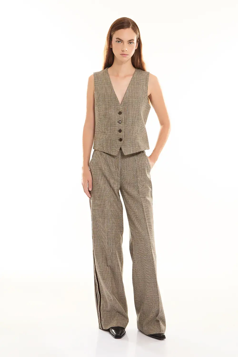 P.A.R.O.S.H. GILET PIED DE POULE Affare Del Giorno