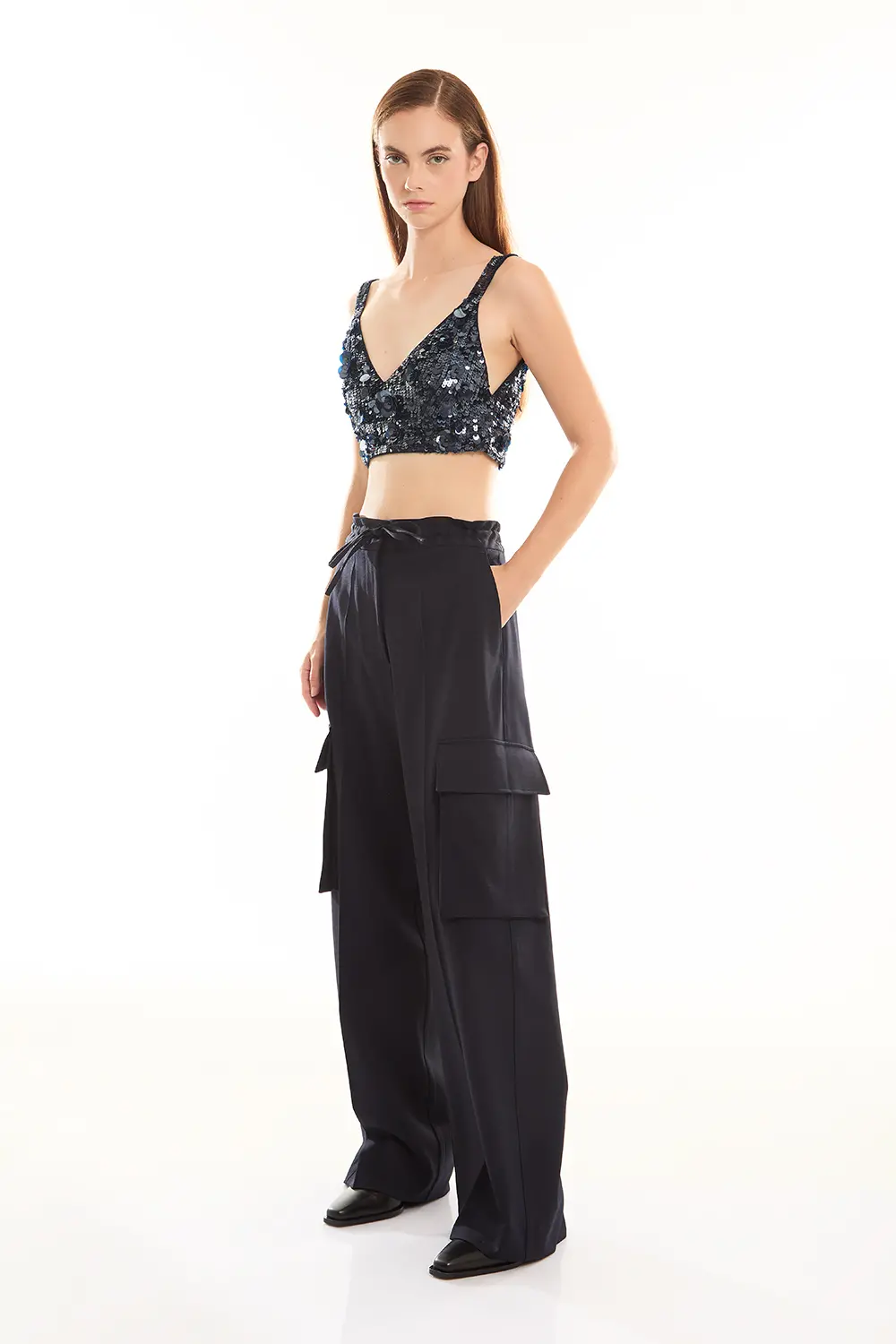 P.A.R.O.S.H. CROP TOP FULL PAILLETTES Vendite Flash