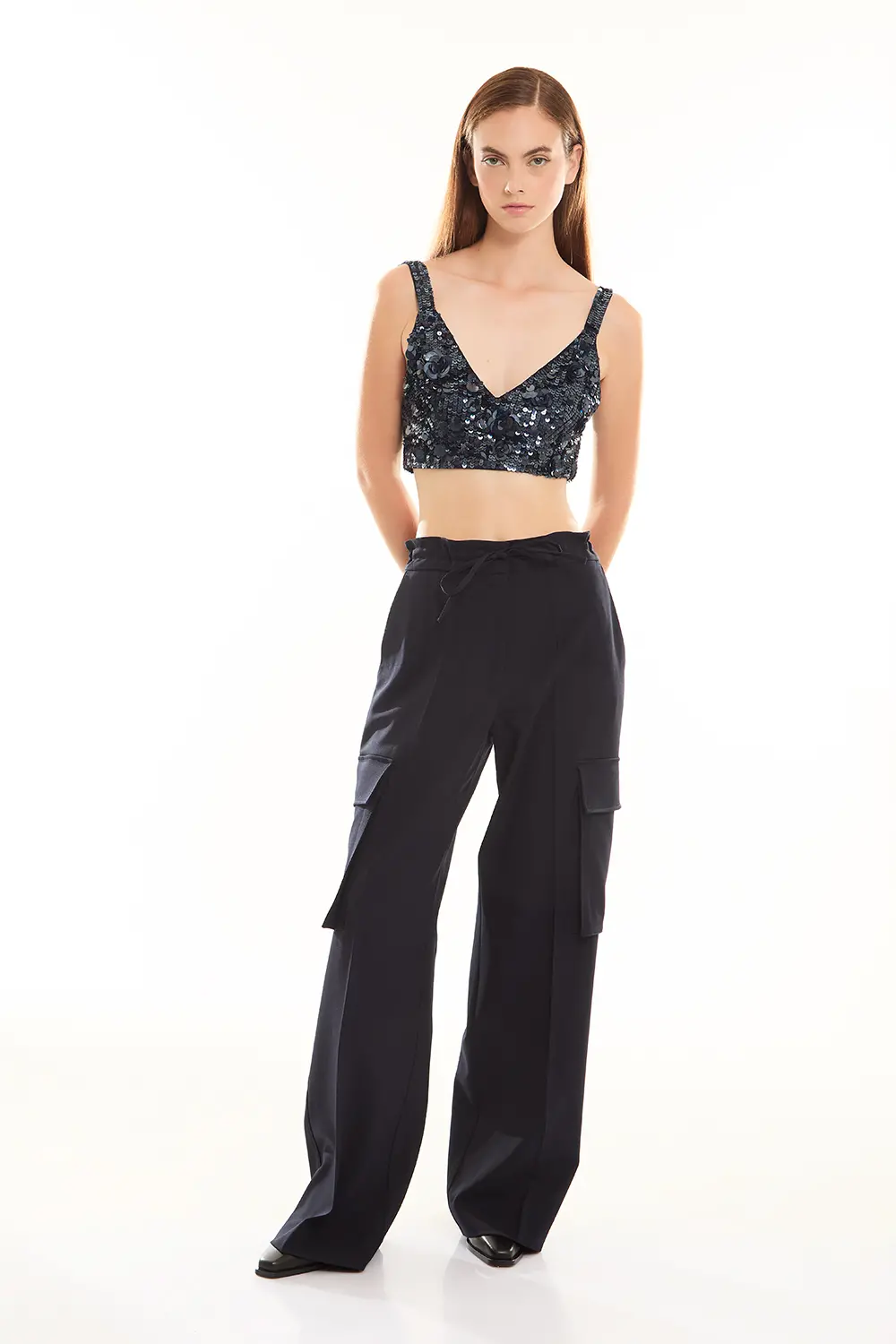 P.A.R.O.S.H. CROP TOP FULL PAILLETTES Vendite Flash