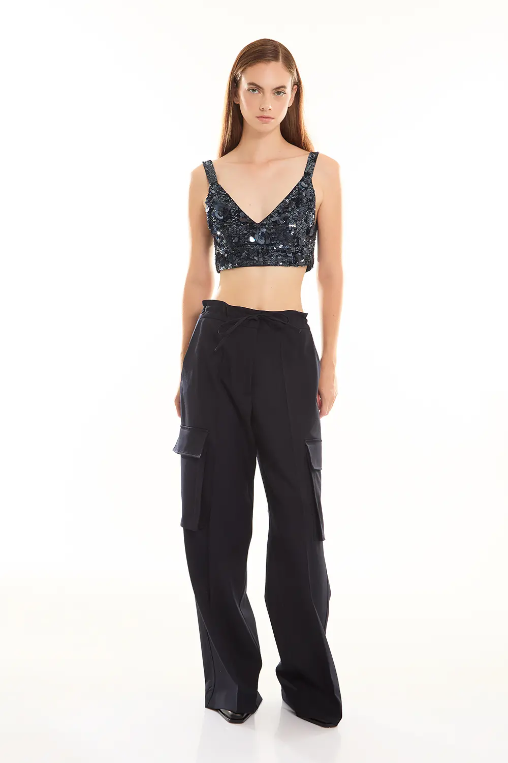 P.A.R.O.S.H. CROP TOP FULL PAILLETTES Vendite Flash