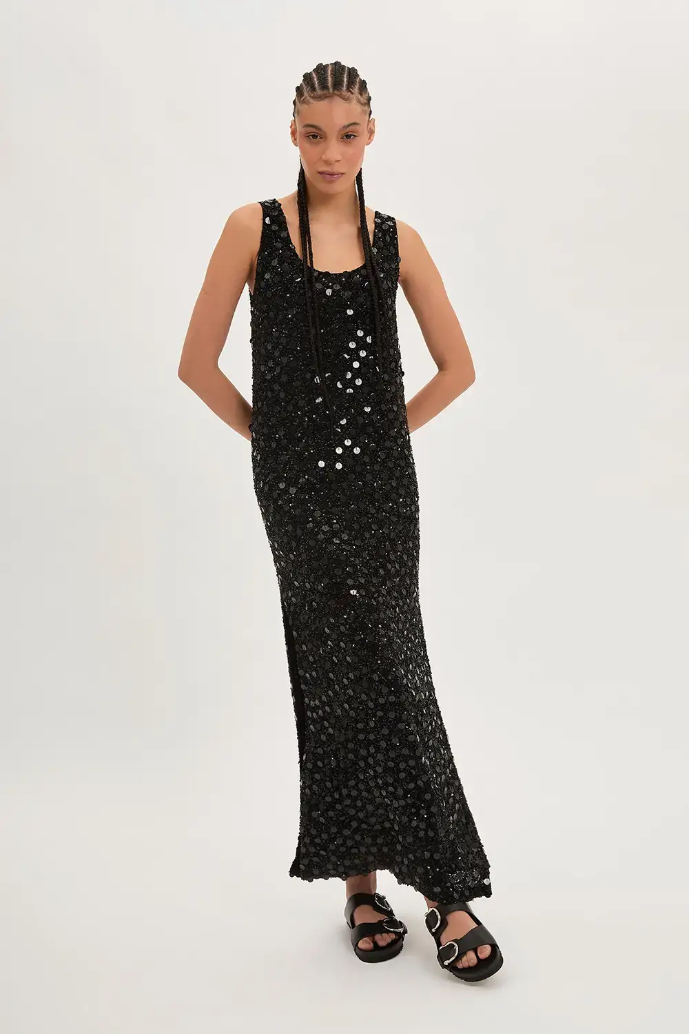 P.A.R.O.S.H. ABITO LUNGO PAILLETTES Vendita Calda